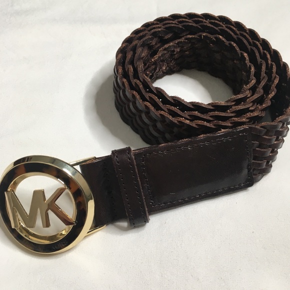 Michael Kors Accessories - Michael Kors brown braided belt with logo buckle